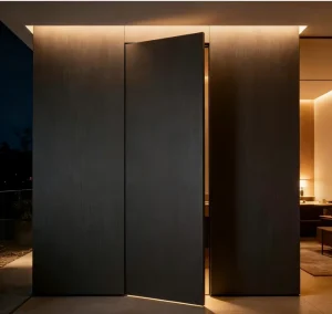 Frameless Minimalist Interior Bedroom Door Melamine Board Sound Insulation Invisible Flush Concealed Design