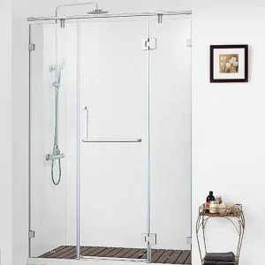 Frameless Modern Square Stainless Steel 304 Shower Doors with Tempered Glass Hinge for Hotel Use