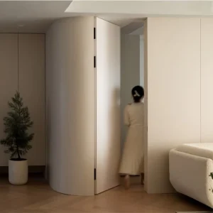 Frameless Solid Wood Interior Hidden Door with Aluminum Invisible Frame
