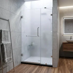 Frameless Square Corner Hinge Shower Door Stainless Steel 304 Hardware Anti-Leak Design Bathroom Glass Door