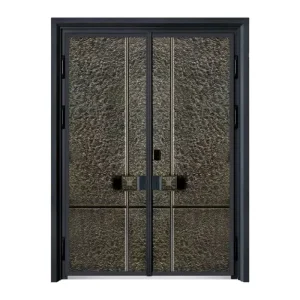 Frameless Waterproof Cast Aluminum Exterior Door, Modern Design