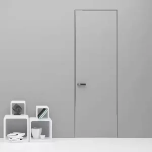 Frameless Wood and Aluminum Hidden Interior Slab Door for Office or House