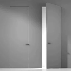 Frameless Wood and Aluminum Hidden Interior Slab Door for Office or House