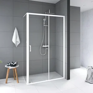 Freestanding Shower Enclosure Stall with Sliding Shower Door for Home Hotel Use