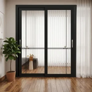 French Aluminum Alloy Kitchen Sliding Door with Tempered Glass for Living Room or Bathroom, Energy-Efficient and Waterproof
