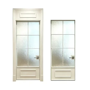 French Design Aluminum Alloy Tempered Glass Privacy Hinged Swing Door for Hotel Bathroom Commercial Interior Use
