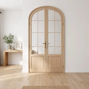 French Design Interior Wood Door with Arch Top for Houses