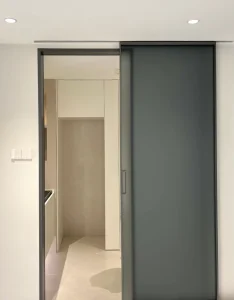 French Glass Sliding Door with Narrow Aluminum Frame Track Based Push Pull Interior Partition Custom Size for Hotel & Office