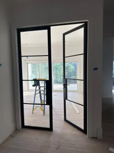 French Iron Glass Double Swing Door for Apartment
