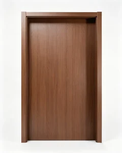 French Ivory White MDF Modern Minimalist Interior Bedroom Door with Thai Oak Finish