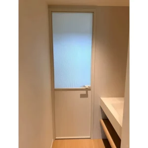 French Minimalist Interior Glass Swing Door with Custom Aluminum Alloy Frame