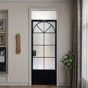 French Postmodern Aluminum Alloy Glass Swing Door for Bathroom Interior Use Custom Silent Fire Prevention