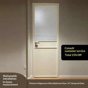 French Retro Bathroom Toilet Swing Glass Door Aluminum Alloy Customization