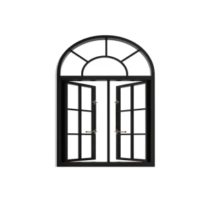French Retro Broken-Bridge Aluminum Alloy Doors Windows Tempered Glass Soundproof Swing Door Model 88