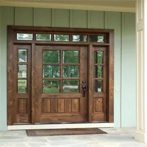 French Solid Wood Front Entrance Door with Glass