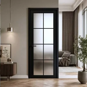 French Soundproof Windproof Finished Surface Aluminum Single Tempered Glass Swing Door for Villa Balcony Entry