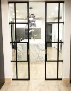 French Steel Frame Sliding Pocket Door