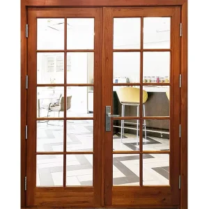 French Steel and Iron Glass Double Swing Door Metal French Door