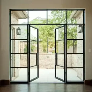 French-Style Aluminum Alloy Double Swing Door with Double Tempered Glass for Villa