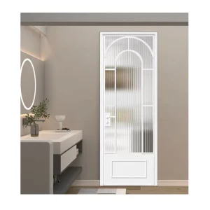 French-Style Customized Glass Flat Single Swing Door Aluminum Glass Door for Bathroom