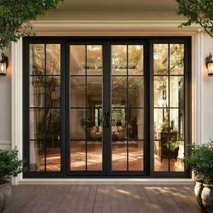 French Style Factory-Finished Thermal Break Tempered Glass Soundproof Security Swing Door
