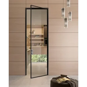 French Style Narrow-Frame Aluminum Glass Hinged Casement Door with Mesh