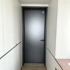 French Style Slim Frame Aluminum Ultra-Narrow Swing Door Interior Decorative Glass Door for Apartment Living Room
