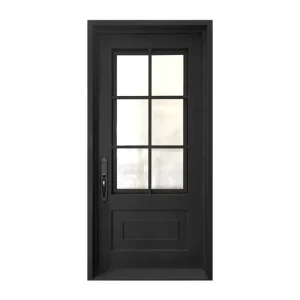 French-Style Transparent Single-Opening Metal Glass Outdoor Entrance Door