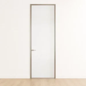 French Ultra-Narrow Aluminum Frame Swing Door with Single Tempered Glass for Villa Bathroom