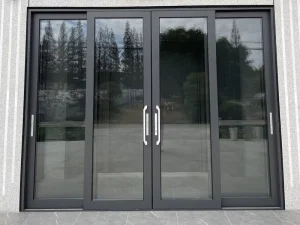 Front Entry Glass Sliding Door Aluminum Frame Sliding Patio Door Insect Prevention Design