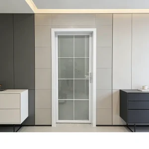 Frosted Glass Medium Narrow Aluminum Swing Door Well Sealed Bathroom Toilet Privacy