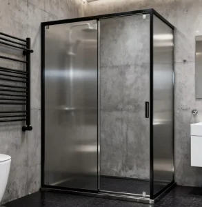 Frosted Tempered Glass Frameless Sliding Shower Door Bathroom Cabin