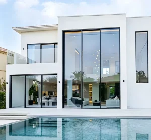 Full-View Narrow Frame Aluminum Sliding Glass Door Panoramic Window for Modern Villa and Residential Construction Projects