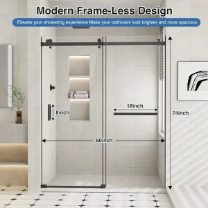 Fully Enclosed Sliding Door Shower Enclosure 8mm 10mm Glass Easy Clean Space Saving