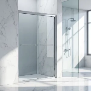 Fully Enclosed Waterproof 10mm Tempered Glass Shower Enclosure with Double Sliding Transparent Doors, Custom Size, for Bathroom