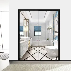 Fuson Factory Price New Balcony Double Tempered Glass Exterior Interior Aluminum Sliding Door