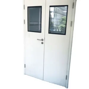 GMP Cleanroom Fireproof Hermetic Steel Double Swing Door for Medical Hospital Laboratory Use Airtight