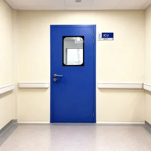GMP Standard Steel Hermetic Operating Room Door Fire Rated Airtight Cleanroom Door with Adjustable Closer