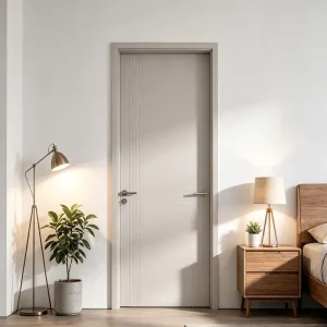 GS01 Solid Wood Sound-Insulating Fireproof Interior Door Set for Hotels and Bedrooms