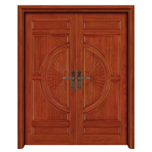 GUJIA Solid Wood and Composite Front Exterior Door with Traditional Design and Sound Insulation