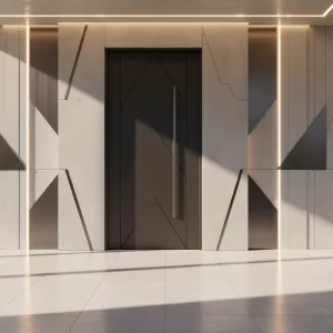Galvanized Steel Entrance Door, Heavy-Duty Anti-Rust Exterior Security Door for House