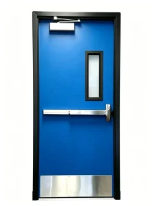Galvanized Steel Fire Door with Vision Panel, 60-Minute Fire Rating, Soundproof
