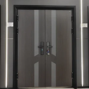 Galvanized Steel Security Metal Door, Residential Fireproof Armored Front Main Entrance Door