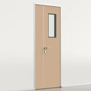 Galvanized Steel Single Swing Cleanroom Door for Laboratory and Operating Room