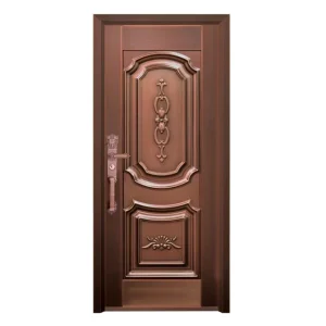 Genuine Copper Single Baked-Paint Entrance Door for Houses and Villas, Bulletproof Anti-theft Exterior Door