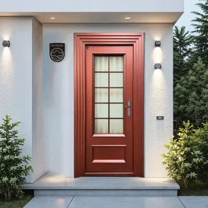 Glass French-style Security Door Steel Front Entry Doors for House and Villa