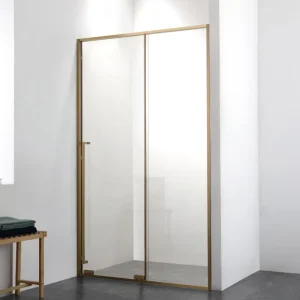 Glass Shower Door Sliding with Frame Factory Direct Project Hotel Custom Brushed Nickel Shower Enclosure