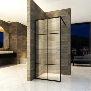 Glass Walk-In Shower Door with Aluminum Frame, BL-F401