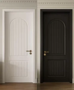 Glossy Painted Wood Interior Door for Modern Apartments, Hotel Suites, and Offices