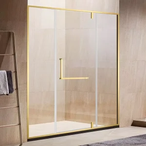 Gold Slim Frame Swing Shower Doors